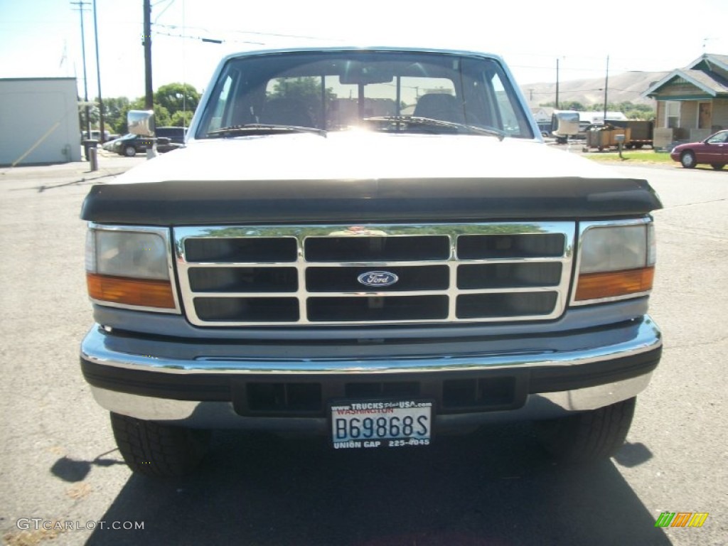 1996 F250 XLT Extended Cab - Oxford White / Grey photo #6
