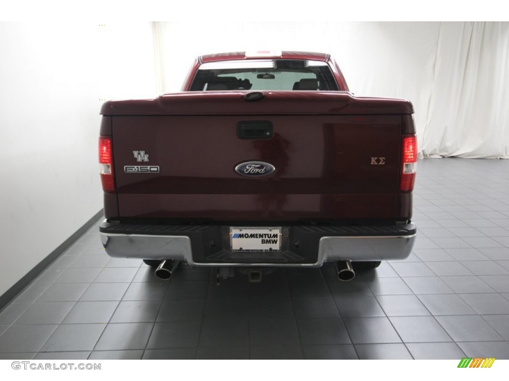 2006 F150 XLT SuperCab - Dark Toreador Red Metallic / Tan photo #12