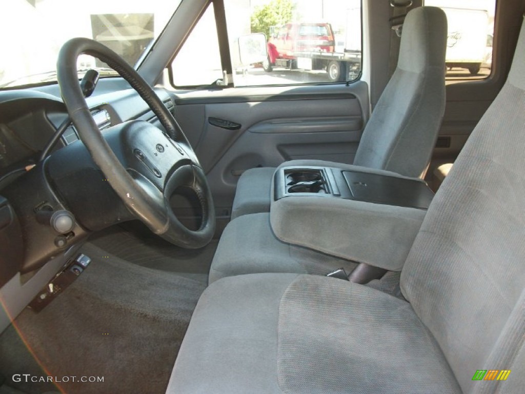 Grey Interior 1996 Ford F250 XLT Extended Cab Photo #83806069