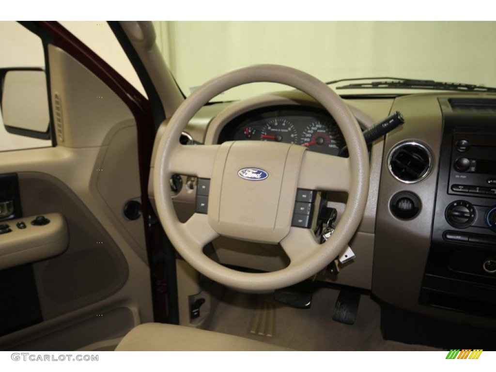 2006 F150 XLT SuperCab - Dark Toreador Red Metallic / Tan photo #26