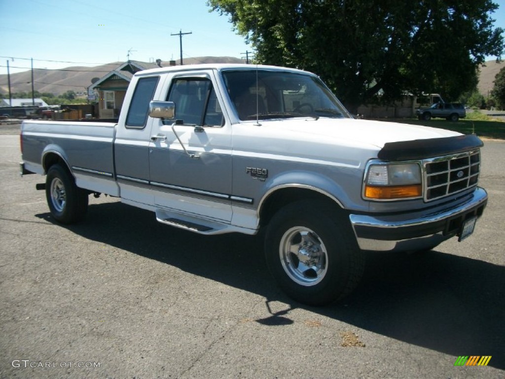 Oxford White 1996 Ford F250 XLT Extended Cab Exterior Photo #83806630