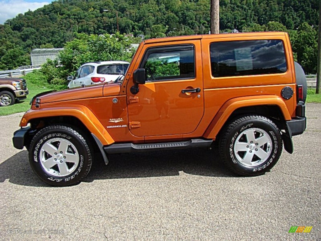 Mango Tango Pearl 2011 Jeep Wrangler Sahara 4x4 Exterior Photo #83806672