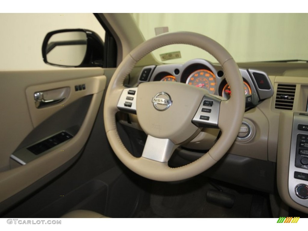 2006 Nissan Murano SL Cafe Latte Steering Wheel Photo #83809591