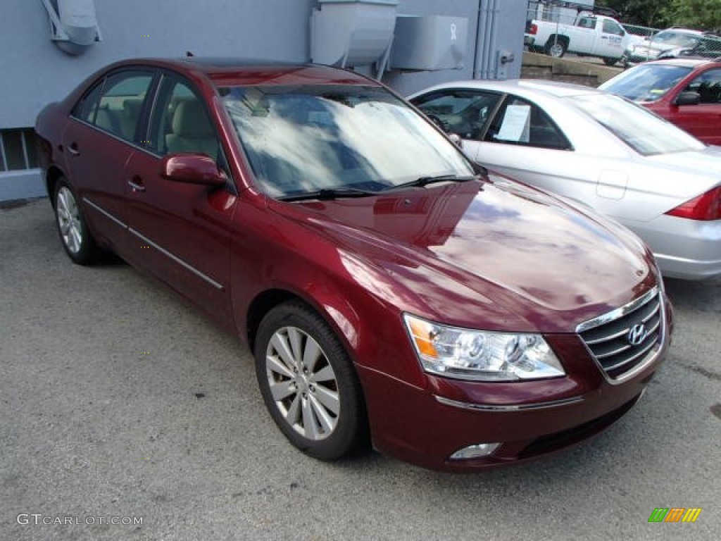 2010 Sonata Limited - Dark Cherry Red / Camel photo #1