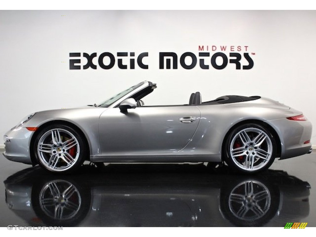 2012 911 Carrera S Cabriolet - Platinum Silver Metallic / Black photo #1