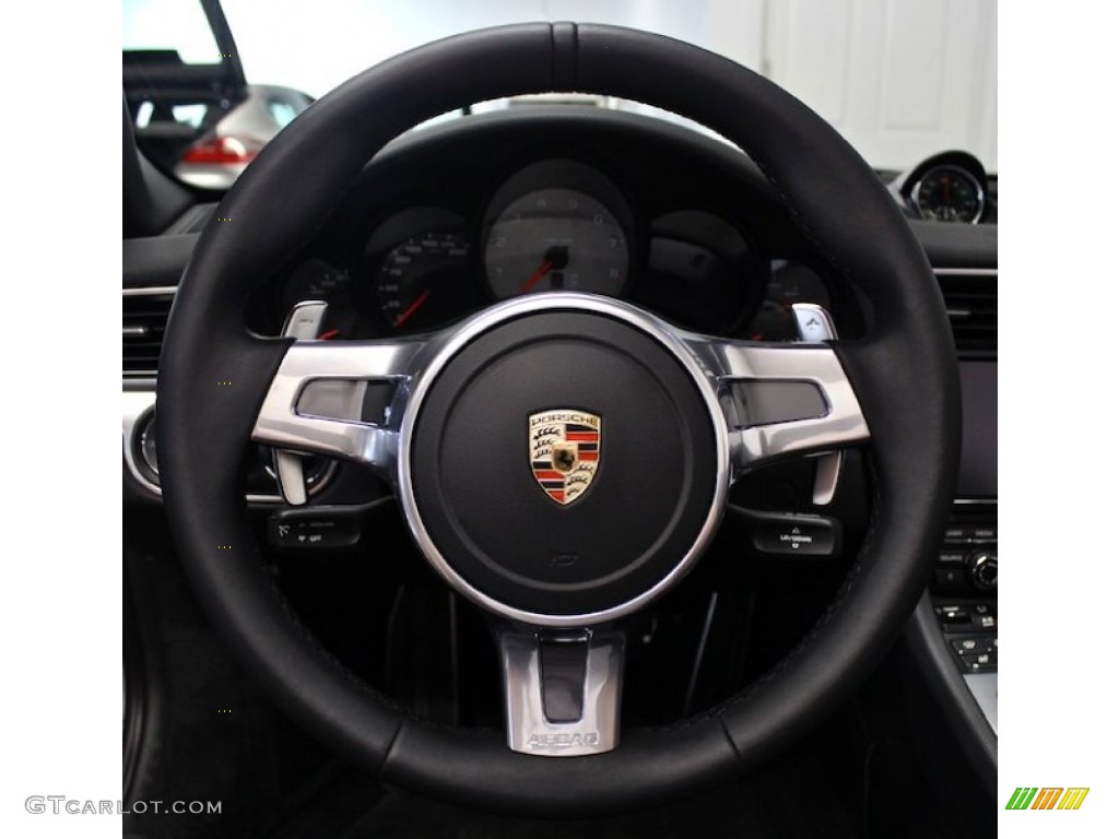 2012 Porsche 911 Carrera S Cabriolet Black Steering Wheel Photo #83811631