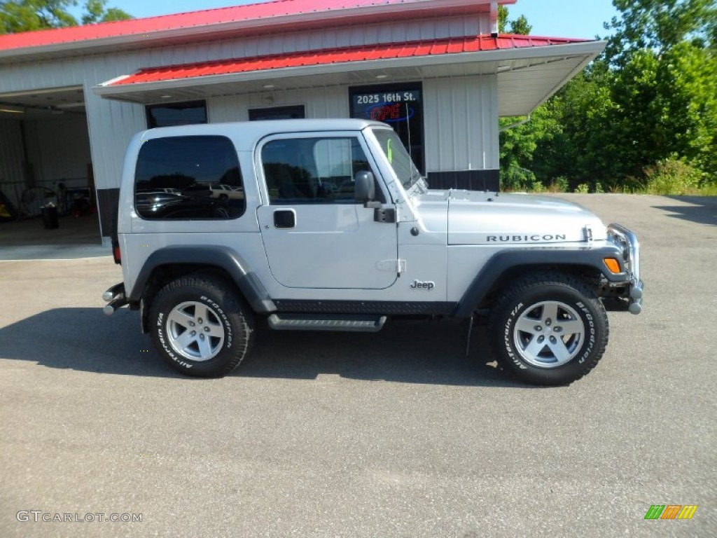 2004 Wrangler Rubicon 4x4 - Bright Silver Metallic / Dark Slate Gray photo #2