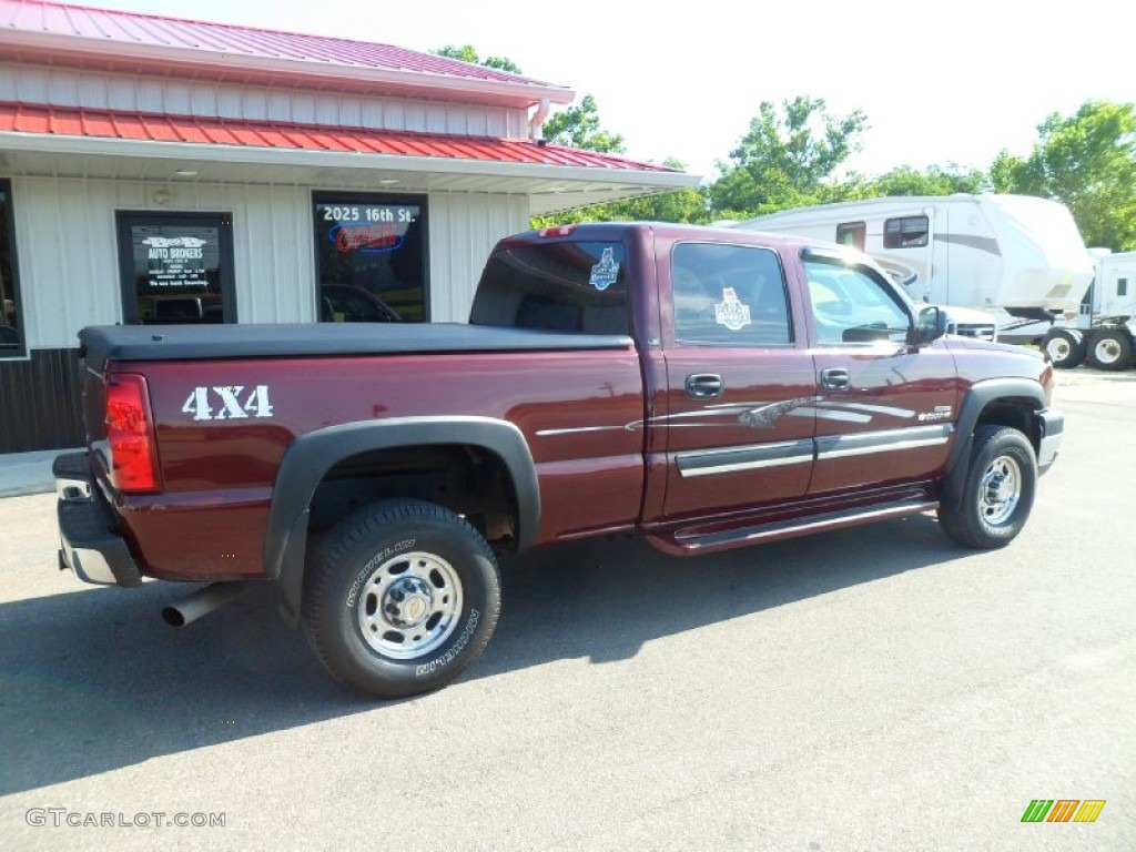 2003 Silverado 2500HD LS Crew Cab 4x4 - Dark Carmine Red Metallic / Dark Charcoal photo #6