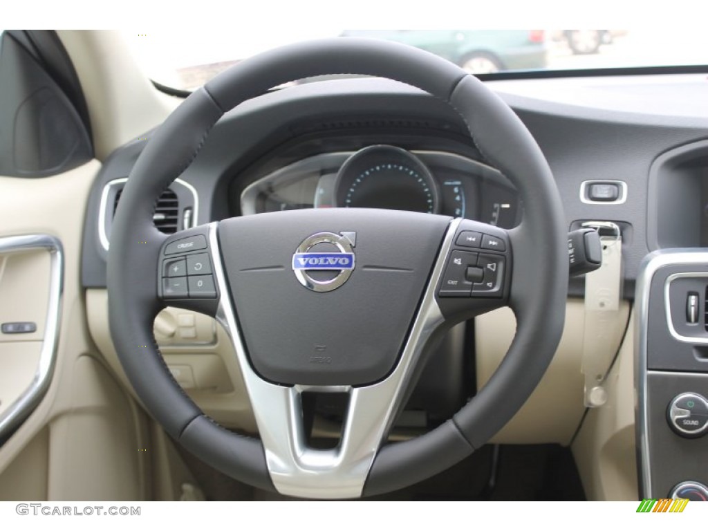 2014 Volvo S60 T5 Soft Beige Steering Wheel Photo #83817871