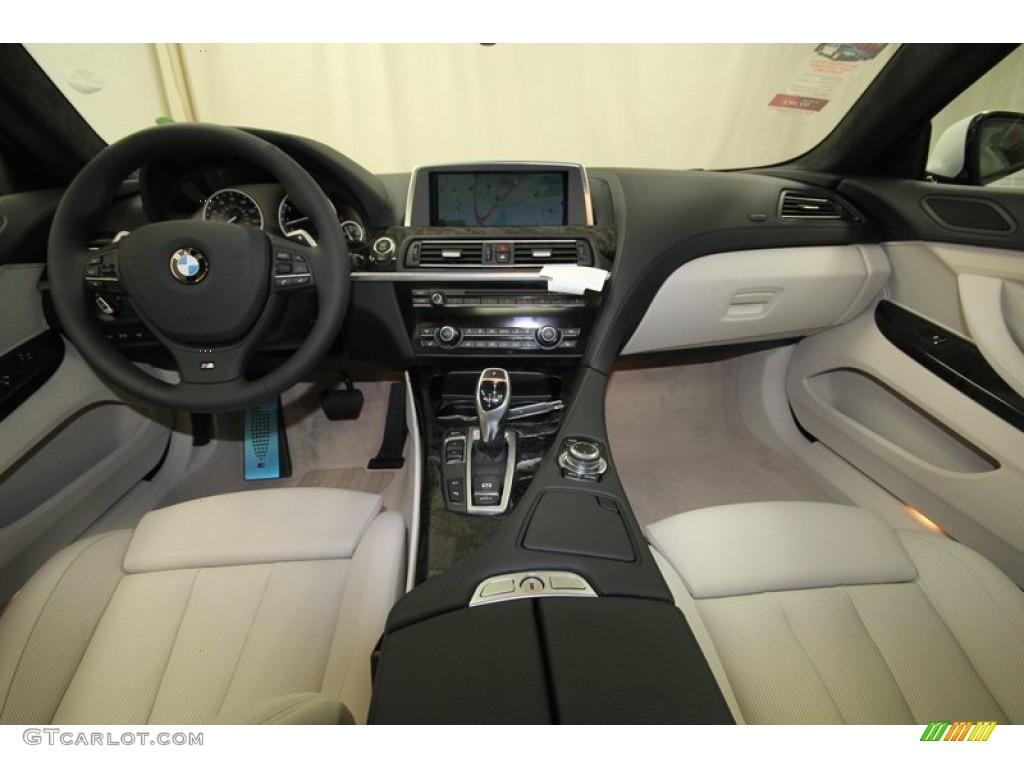 2014 BMW 6 Series 640i Gran Coupe Ivory White Dashboard Photo #83817901