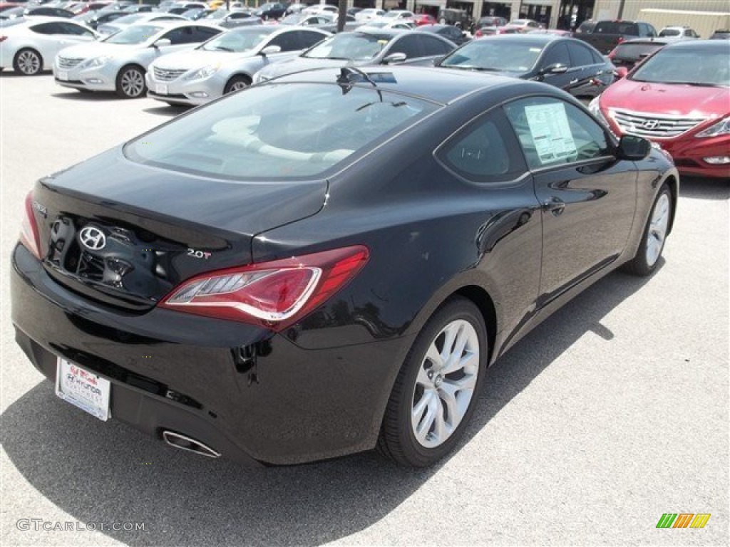 2013 Genesis Coupe 2.0T Premium - Black Noir Pearl / Gray Leather/Gray Cloth photo #6