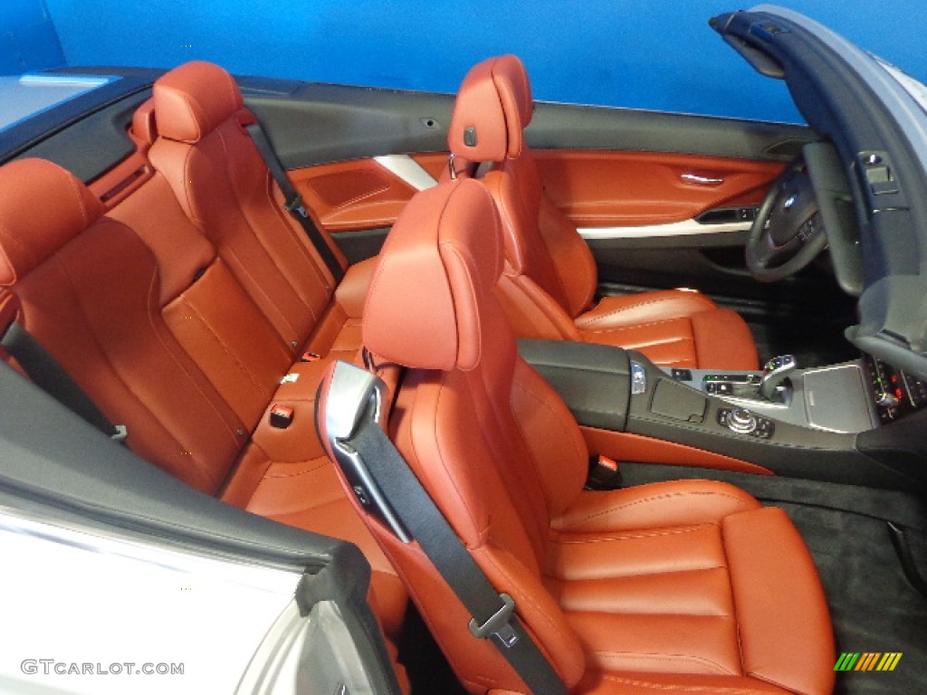 Vermillion Red Nappa Leather Interior 2012 BMW 6 Series 650i xDrive Convertible Photo #83819947