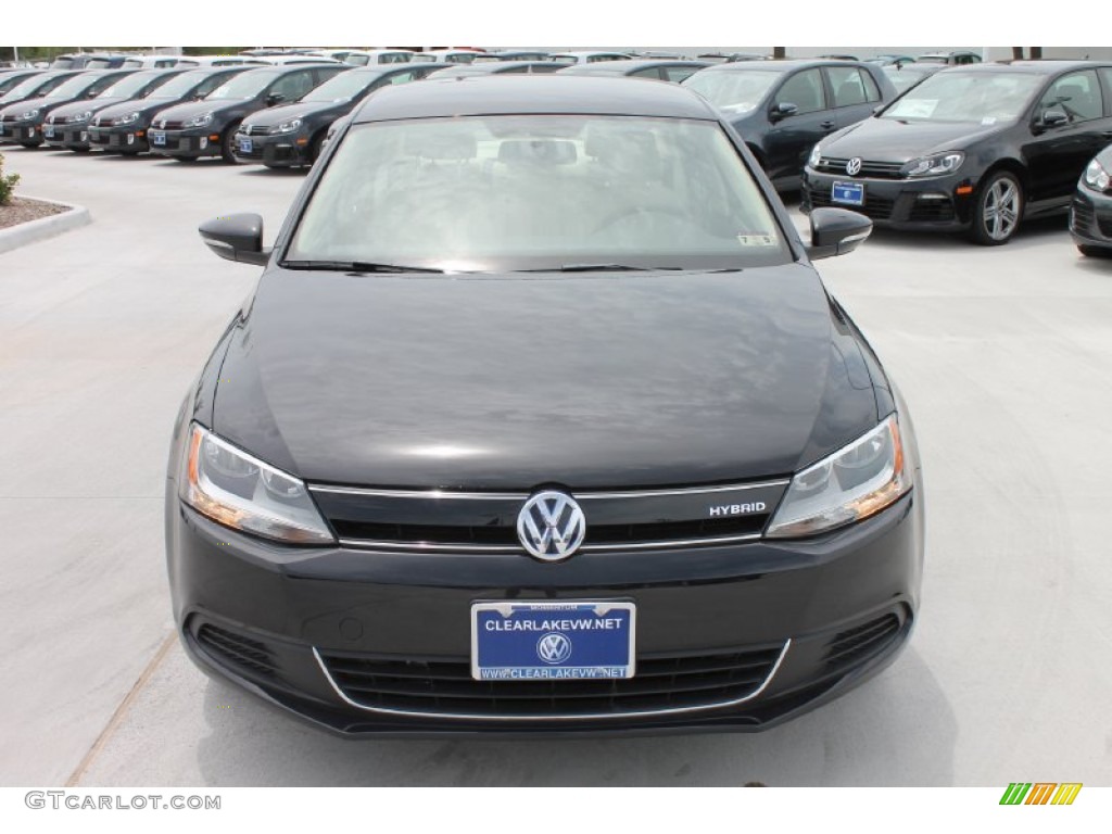 2013 Jetta Hybrid SE - Deep Black Pearl Metallic / Cornsilk Beige photo #2