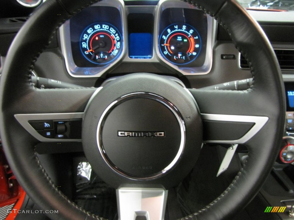 2010 Chevrolet Camaro SS Coupe Black Steering Wheel Photo #83825020
