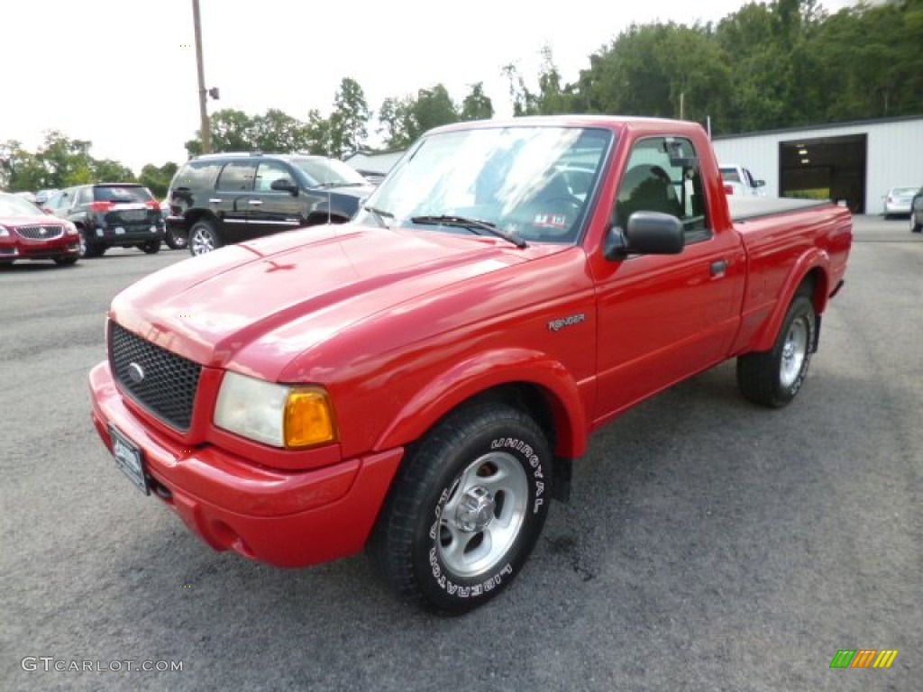 Bright Red 2001 Ford Ranger Edge Regular Cab 4x4 Exterior Photo #83825419