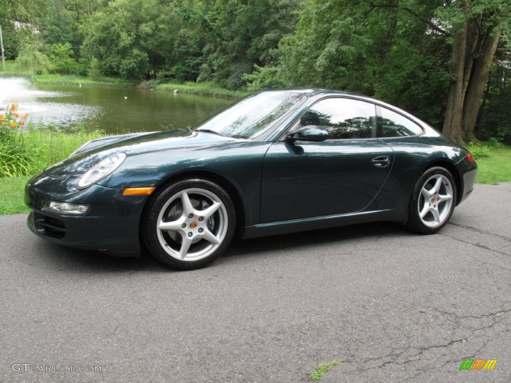 Dark Teal Metallic 2005 Porsche 911 Carrera Coupe Exterior Photo #83827552