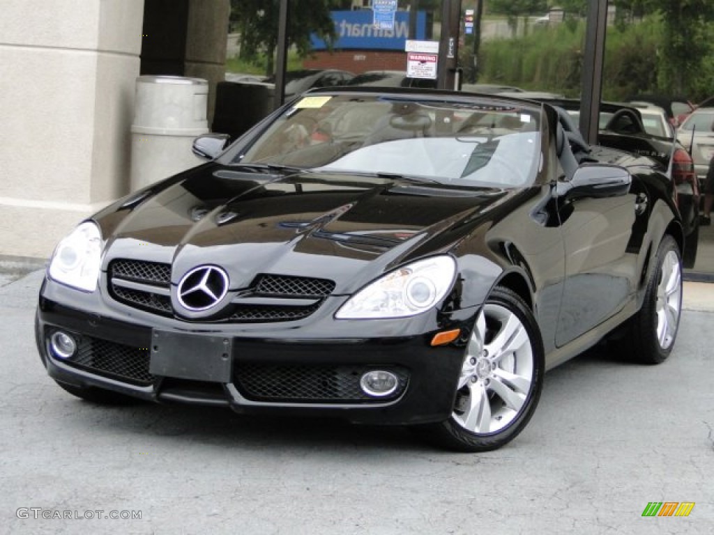2009 SLK 350 Roadster - Black / Black photo #1