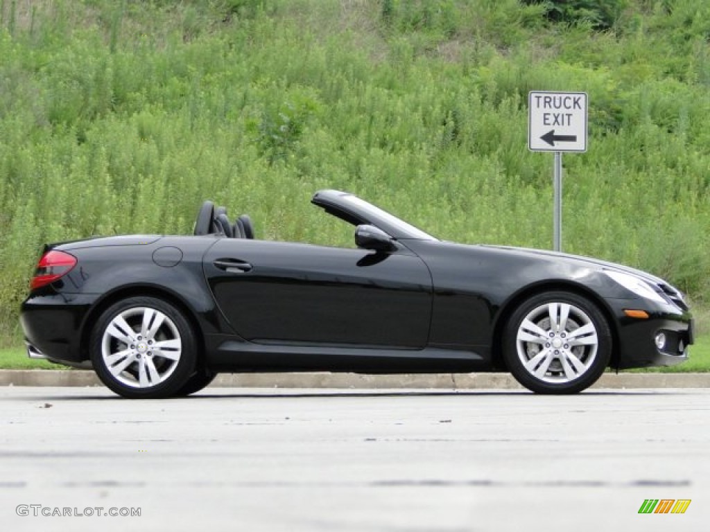 Black 2009 Mercedes-Benz SLK 350 Roadster Exterior Photo #83828125