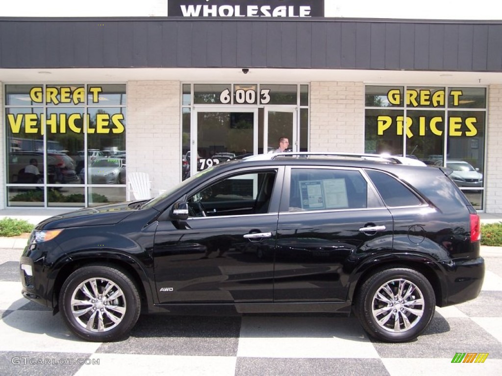 2013 Sorento SX V6 - Ebony Black / Black photo #1