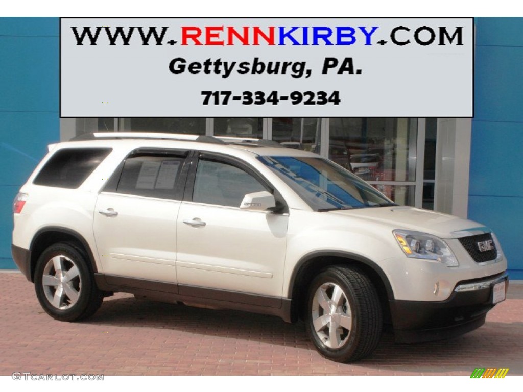 2010 Acadia SLT AWD - White Diamond Tricoat / Light Titanium photo #1