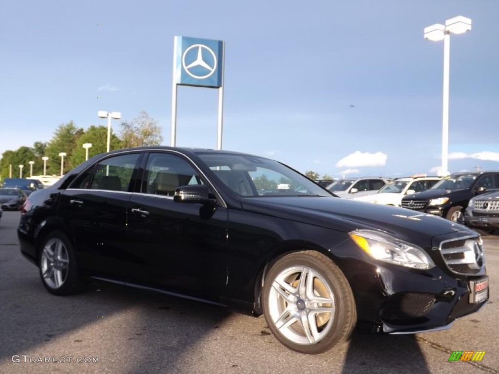 2014 E 350 4Matic Sedan - Black / Silk Beige/Espresso Brown photo #3