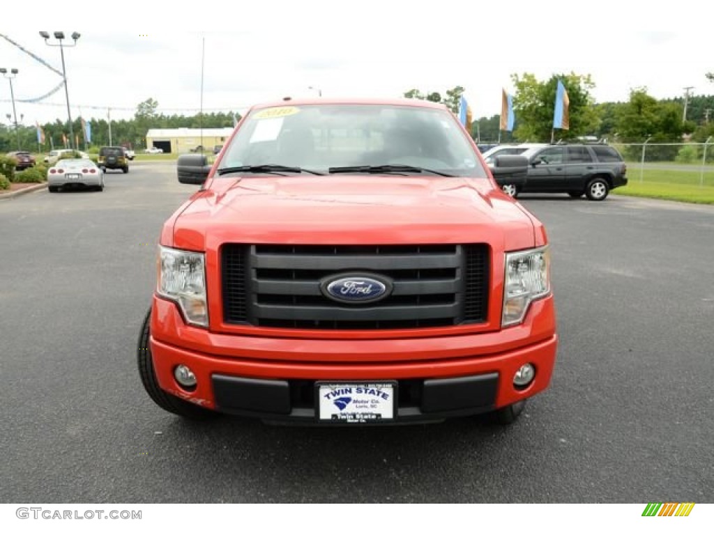 2010 F150 STX SuperCab - Vermillion Red / Medium Stone photo #2