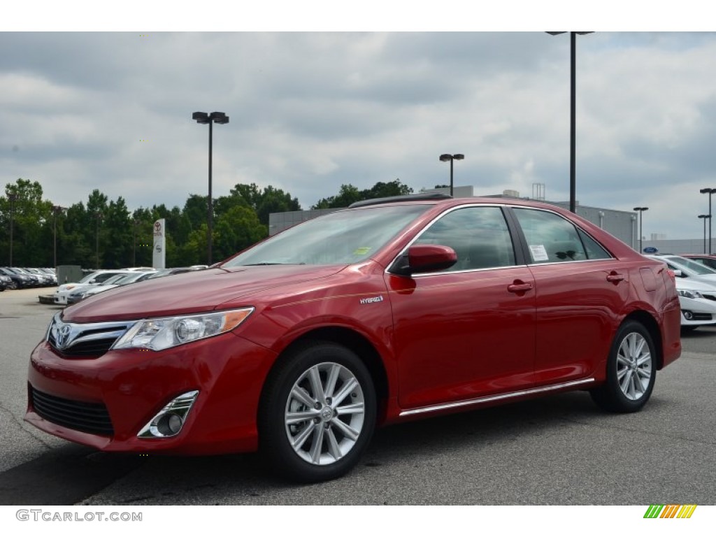 2013 Camry Hybrid XLE - Barcelona Red Metallic / Ivory photo #1