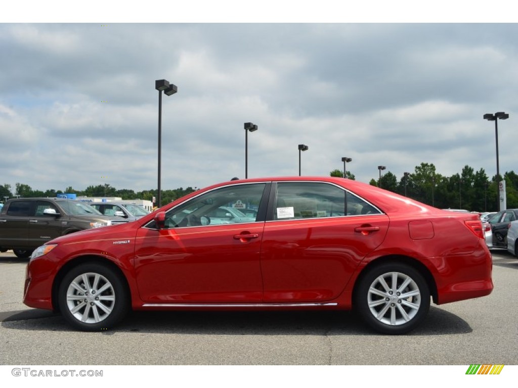 2013 Camry Hybrid XLE - Barcelona Red Metallic / Ivory photo #2