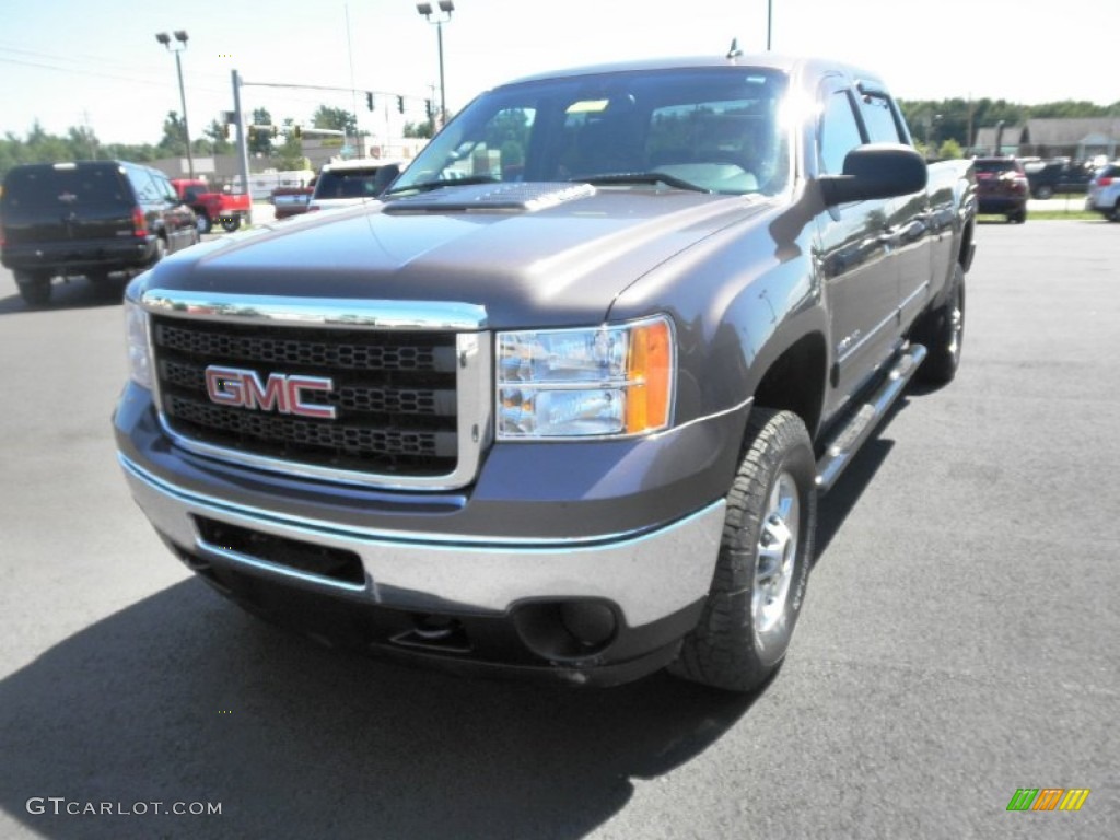 2011 Sierra 2500HD SLE Crew Cab 4x4 - Storm Gray Metallic / Ebony photo #3