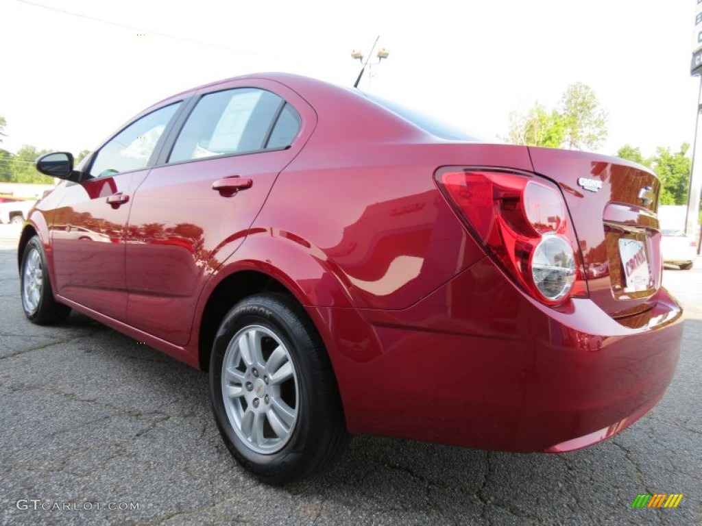 2012 Sonic LS Sedan - Crystal Red Tintcoat / Jet Black/Dark Titanium photo #5