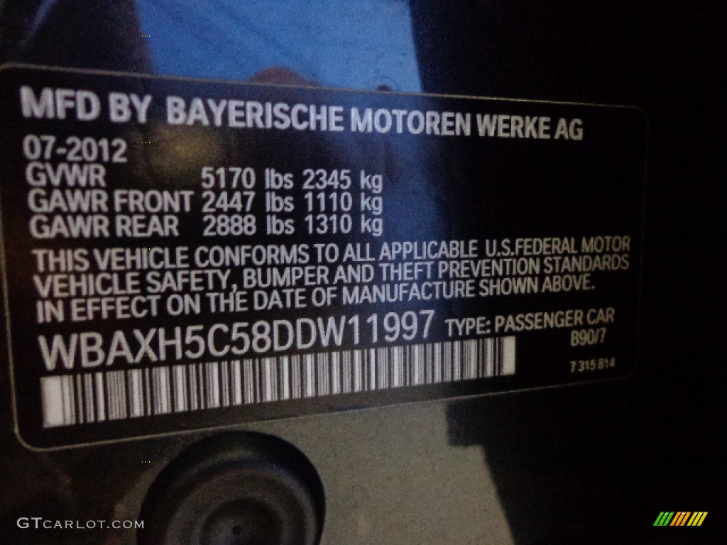 2013 5 Series 528i xDrive Sedan - Dark Graphite Metallic II / Black photo #7