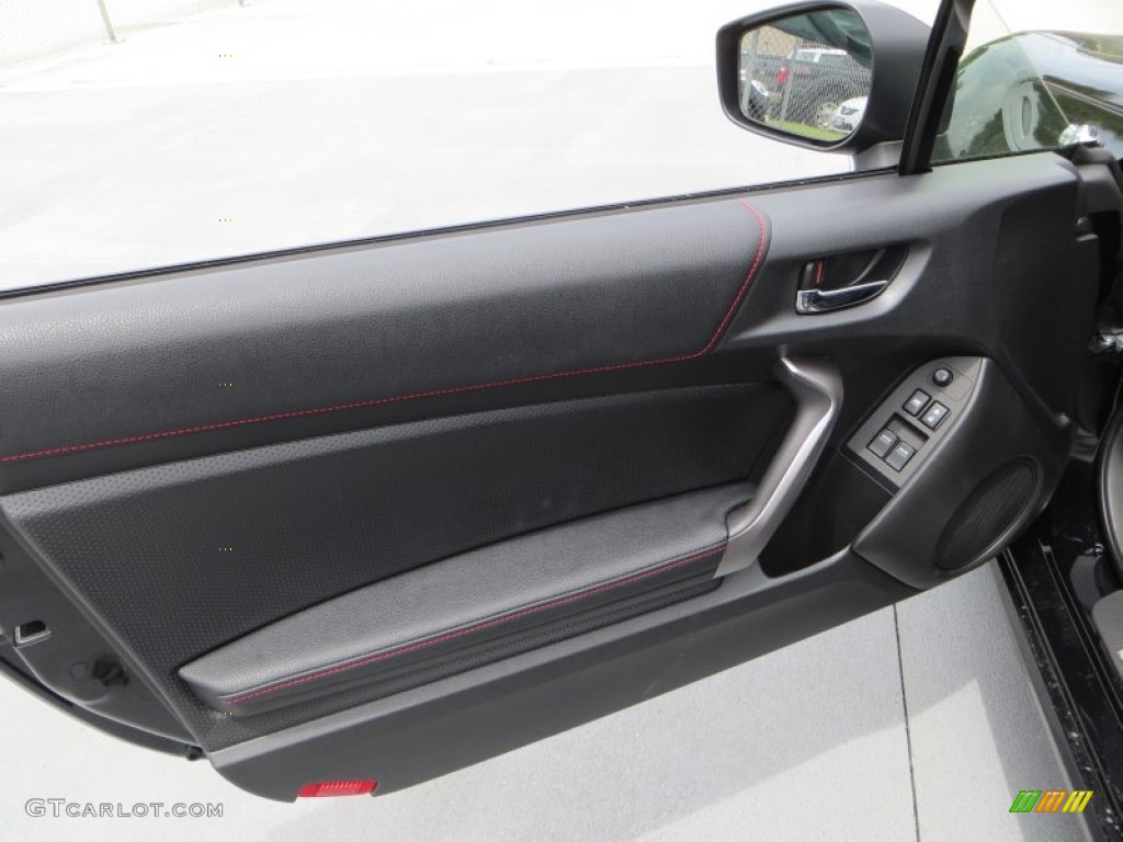 2013 Scion FR-S Sport Coupe Black/Red Accents Door Panel Photo #83849895
