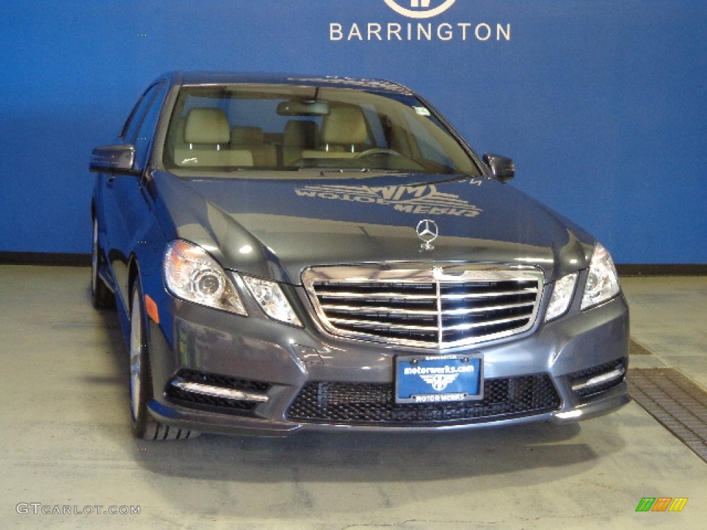 2013 E 350 4Matic Sedan - Steel Grey Metallic / Almond/Black photo #1