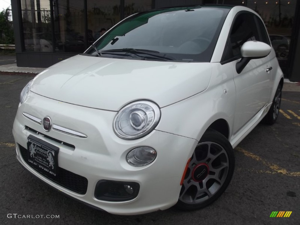 2012 500 Sport - Bianco Perla (Pearl White) / Sport Tessuto Nero/Nero (Black/Black) photo #1