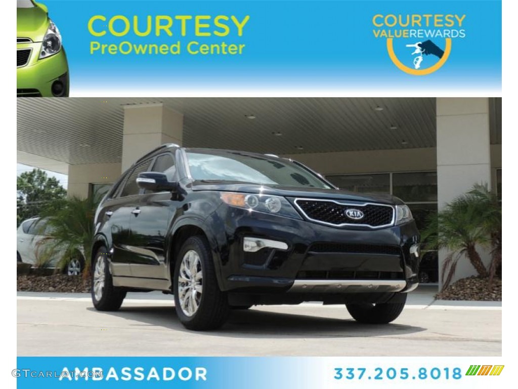 2013 Sorento SX V6 - Ebony Black / Black photo #1