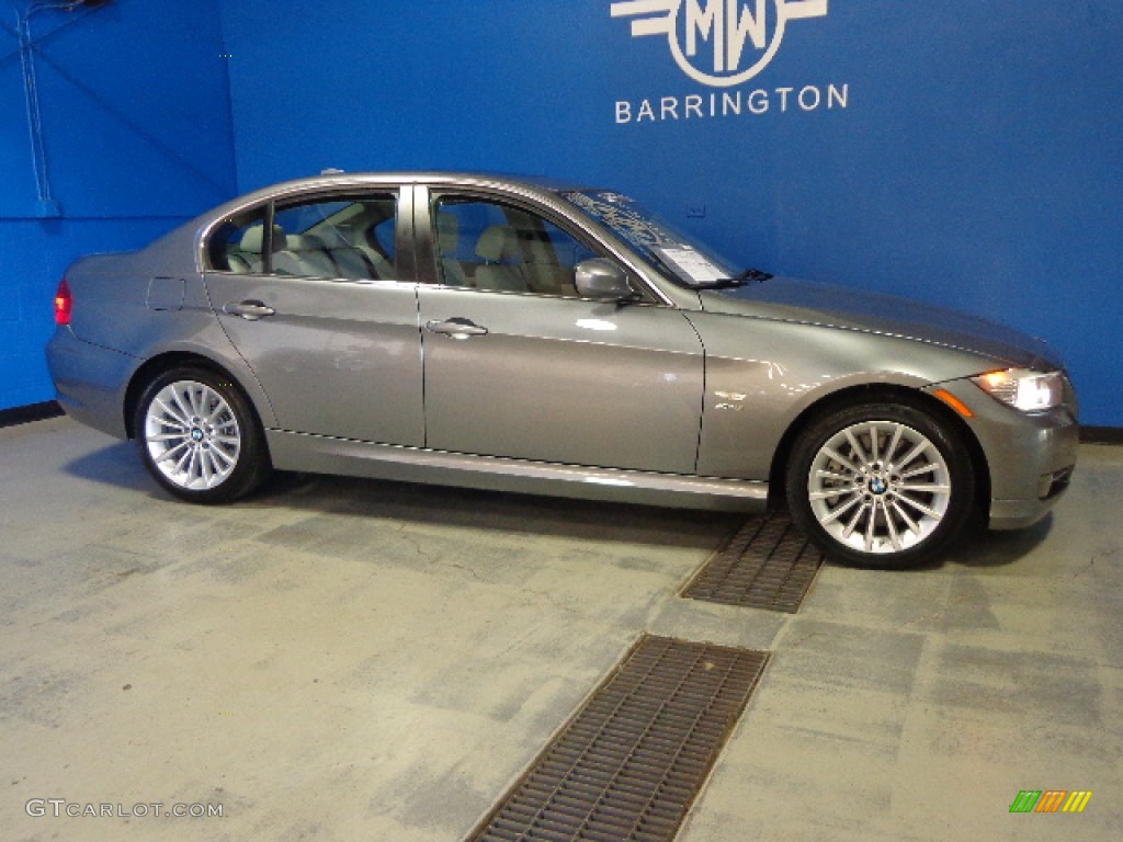 2011 3 Series 335i xDrive Sedan - Space Gray Metallic / Oyster/Black Dakota Leather photo #14