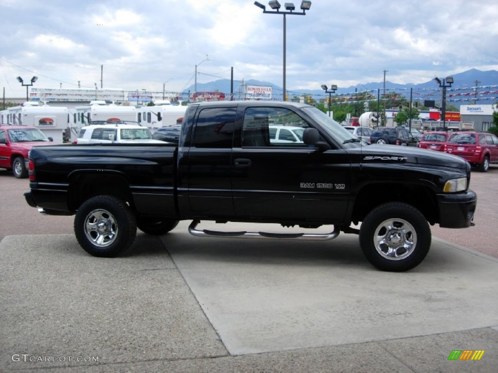 2001 Ram 1500 ST Club Cab 4x4 - Black / Mist Gray photo #6