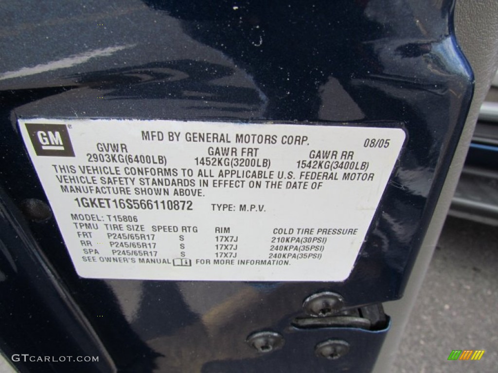 2006 Envoy XL SLT 4x4 - Superior Blue Metallic / Light Gray photo #12