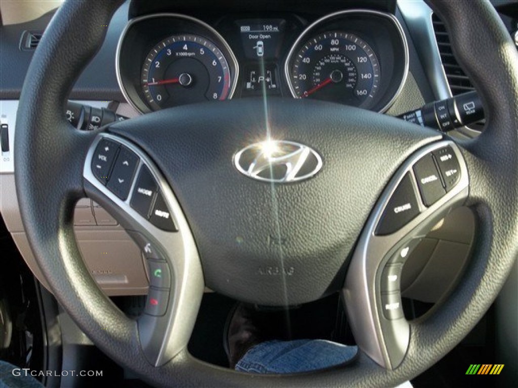 2013 Elantra GT - Black Noir Pearl / Beige photo #17