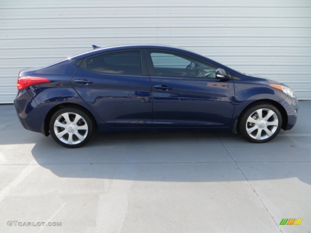 2012 Elantra Limited - Indigo Night Blue / Gray photo #3