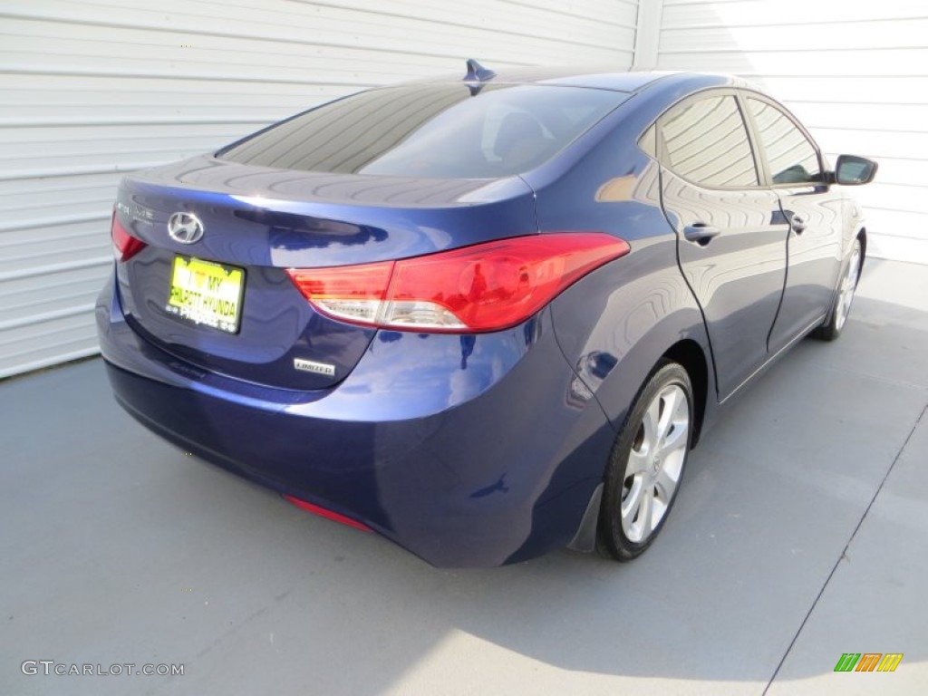 2012 Elantra Limited - Indigo Night Blue / Gray photo #4