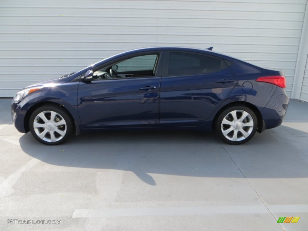 2012 Elantra Limited - Indigo Night Blue / Gray photo #6