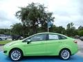 Green Envy 2014 Ford Fiesta SE Sedan Exterior