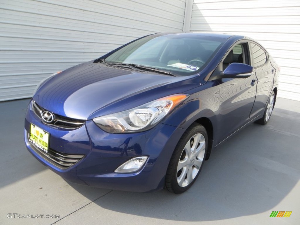 2012 Elantra Limited - Indigo Night Blue / Gray photo #7