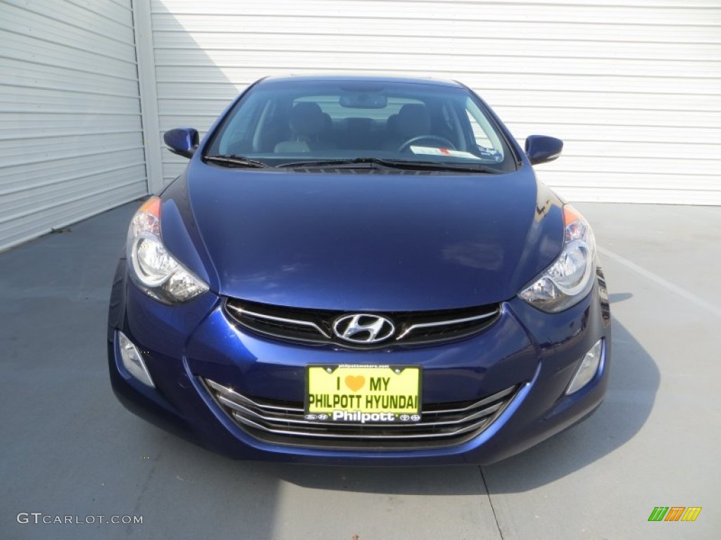 2012 Elantra Limited - Indigo Night Blue / Gray photo #8