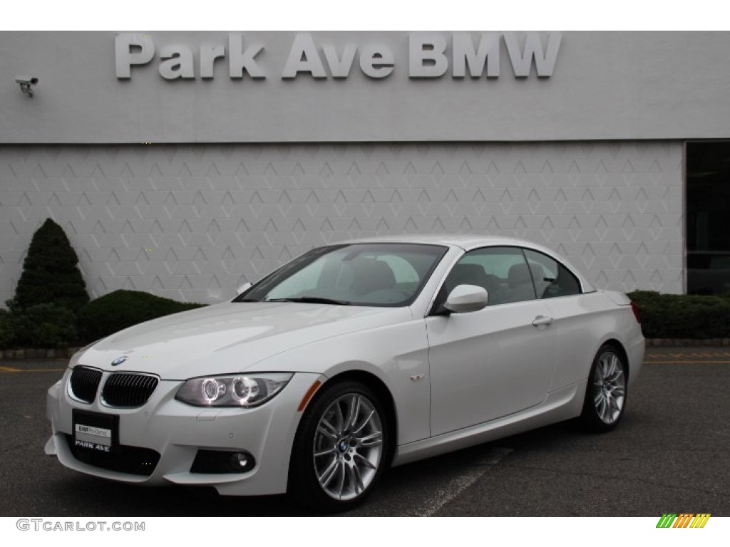 2013 3 Series 335i Convertible - Mineral White Metallic / Black photo #1