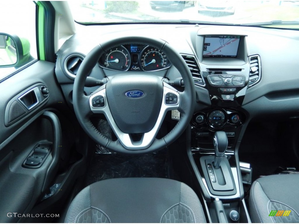 2014 Ford Fiesta SE Sedan Charcoal Black Dashboard Photo #83861742