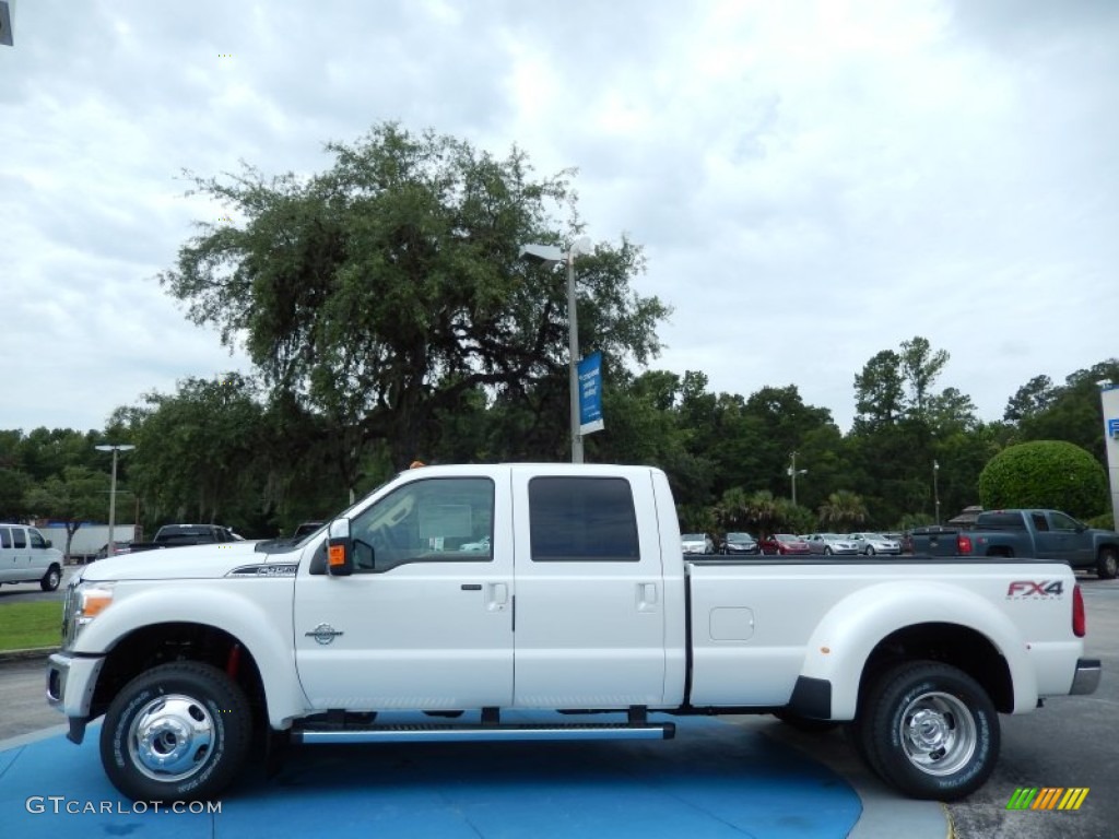 White Platinum 2013 Ford F450 Super Duty Lariat Crew Cab 4x4 Dually Exterior Photo #83861898