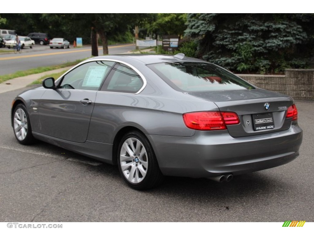 2011 3 Series 328i xDrive Coupe - Space Gray Metallic / Coral Red/Black Dakota Leather photo #7