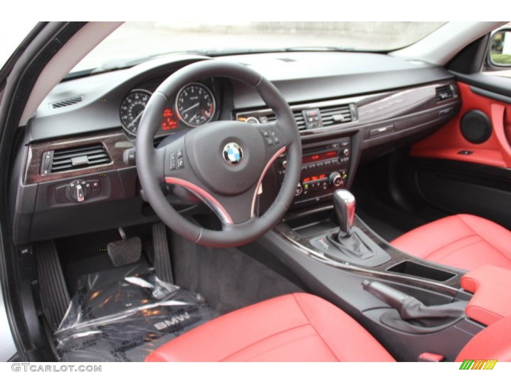 2011 3 Series 328i xDrive Coupe - Space Gray Metallic / Coral Red/Black Dakota Leather photo #10